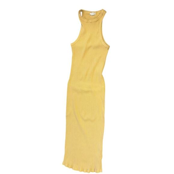 Billabong Tomboy Tank Midi Dress Yellow Women’s Sz L Coastal Casual Preppy Surf - Picture 2 of 10